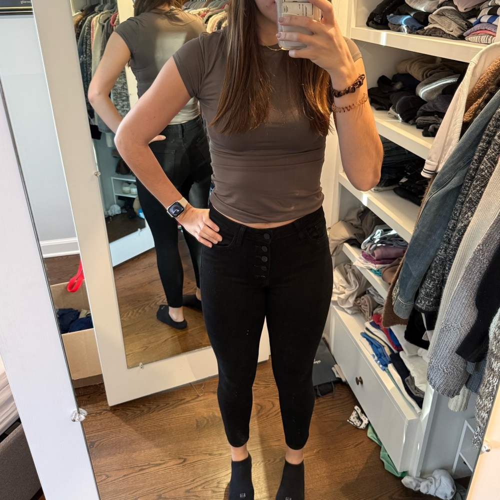 Just Black black Button-Up Denim Skinny Jeans